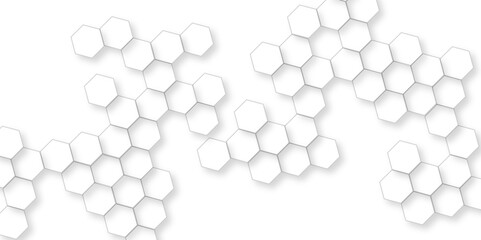 Abstract hexagon honeycomb white Background, technology abstract background with hexagons mesh, futuristic surface honeycom hexagon pattern, realistic golf dimples tiled vector background.