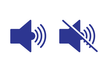 Mute sound icon vector set.  vector illustration eps 10.