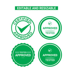 4 100% editable green approved stamp	
