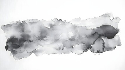 Abstract Black and White Watercolor Art with Soft Brush Strokes