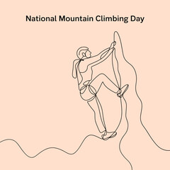National mountain climbing day illustration