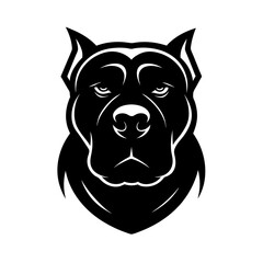 Fototapeta premium Black silhouette of a mastiff head mascot logo on white background vector illustration