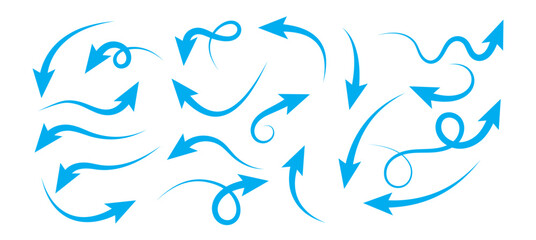  Blue Arrow Vector Set - Navigation & Direction Icons