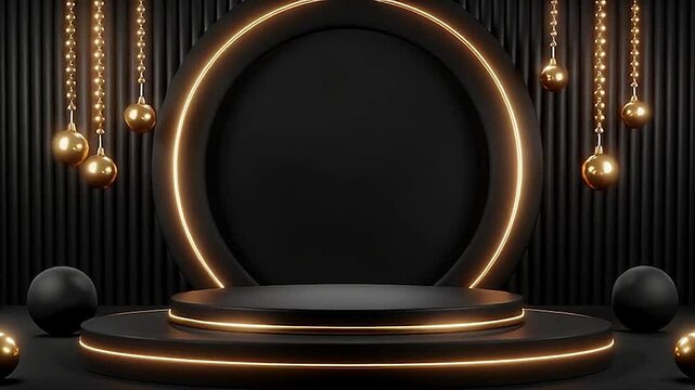 Luxury podium golf black coloring for products presentation 