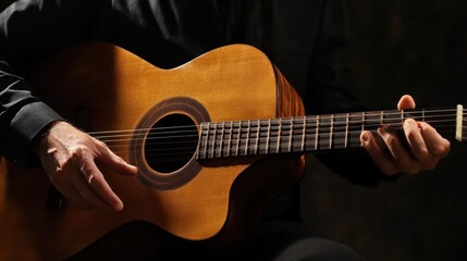 Fototapeta premium Classical Guitarist: A Moment of Musical Serenity