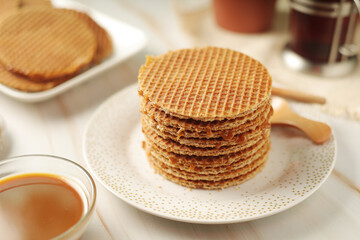 Stroopwafel, a thin, round cookie popular throughout the Netherlands	
