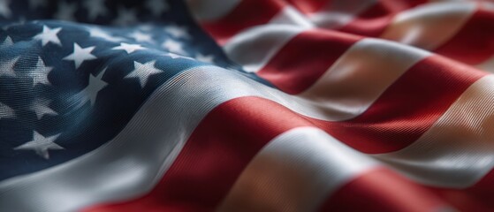 The American flag beautifully draped, showcasing its vibrant colors and intricate details.