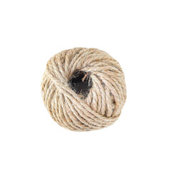 Handicraft , fiber brown thread yarn.Hemp rope in a roll.