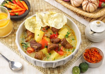Soto Betawi is a type of soto from the DKI Jakarta area
