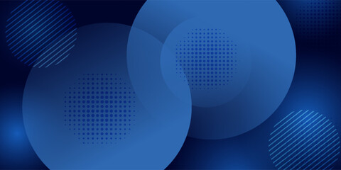 Obraz premium Abstract blue geometric background with circles. Dynamic shapes composition.Vector illustration