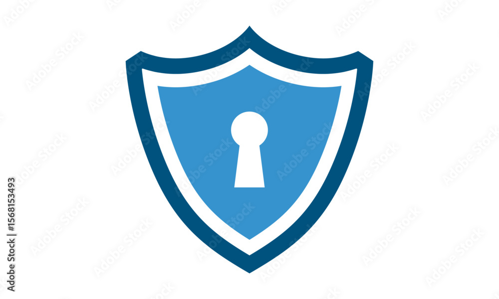 Fototapete secure internet icon. protective shield sign digital security with the image of a padlock. symbol se