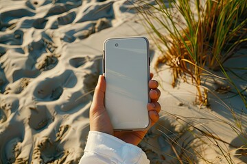 High Resolution of White Mobile Phone Case Mockup in Hand Product Showcase B