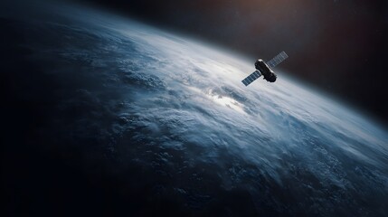 Satellite orbiting Earth collecting atmospheric data