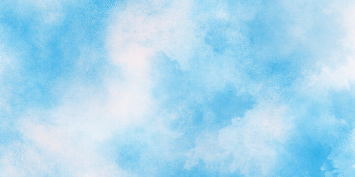 Hand painted light blue background with watercolor, abstract watercolor scraped grungy background, Modern and paper texture design with sky blue cloud paint brush.