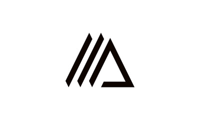 Abstract Double Line A Logo – Construction or Interior Architecture Identity Mark