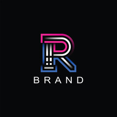 Initial R Letter Logo Design. Letter R Logo Design Vector template. 