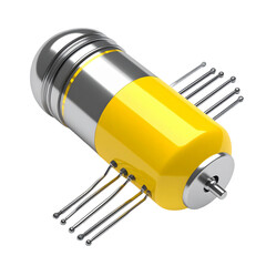 Yellow cylindrical electronic component
