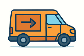 Delivery Van with Arrow Signage Illustration