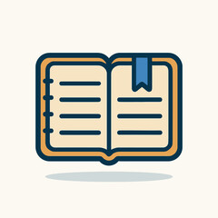 Obraz premium Open Book with Bookmark Illustration