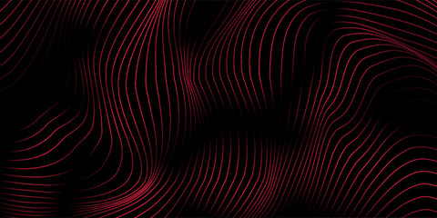 3D red lines techno abstract background overlap layer on dark space with waves effect decoration.