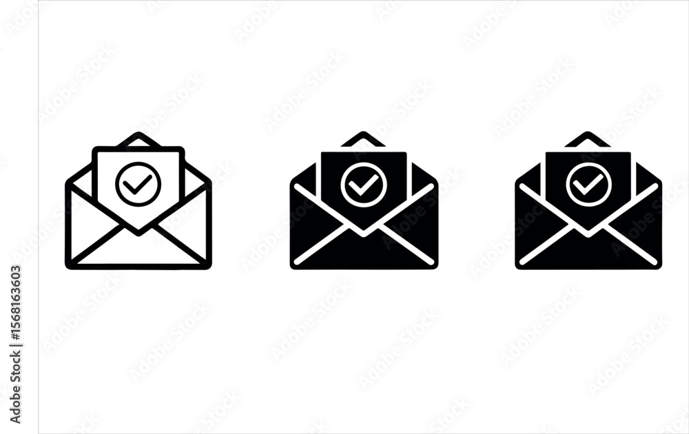 Aufkleber email and mail icon set for communication and web design