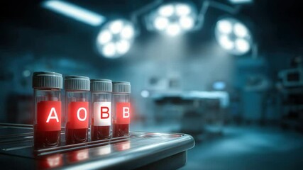 blood types labled in surgery room