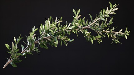 A sprig of rosemary suspended midair