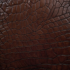 Dark Brown Embossed Leather Texture Close Up  