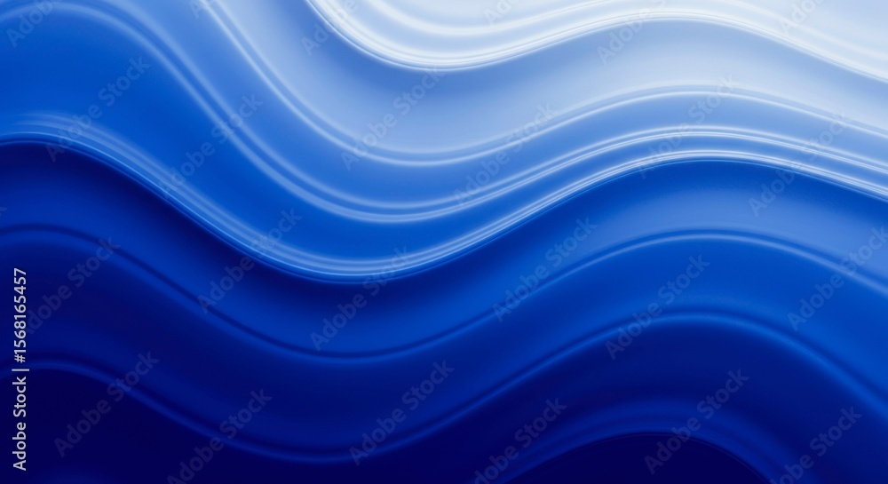 Poster abstract wavy blue background with shades ranging from light to dark creating a smooth, flowing visu