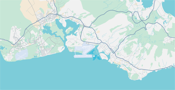 Layered editable vector illustration outline of Honolulu,United States.