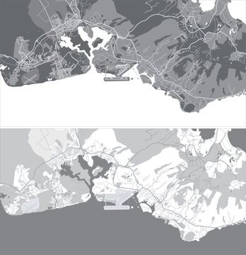 Layered editable vector illustration outline of Honolulu,United States.