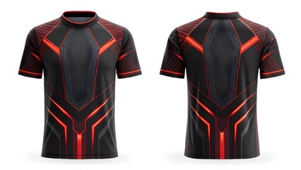 Cyberpunk E-Sports Jersey Mockup Realistic Design Template for Gaming Apparel