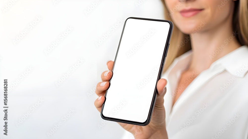 Poster smartphone mockup blank screen for app presentation and mobile design