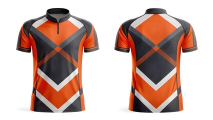 Sport Shirt Mockup  High-Resolution Orange and Grey Athletic Apparel Design Template