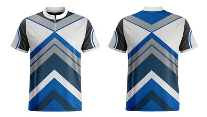 Sport Jersey Mockup Modern Geometric Design Template - Front and Back Views