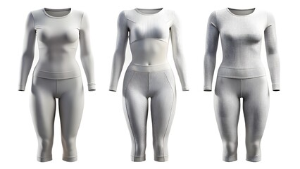 Versatile Women's Activewear Mockup Three Styles of Seamless Leggings and Tops