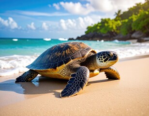 Sea Turtle on Beach