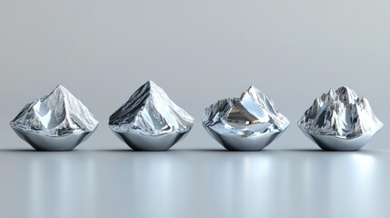 Chrome Mountain Sculptures: A Modern Art Display