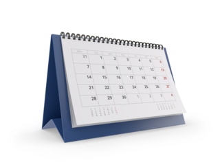 Desktop Calendar  isolated on transparent background, 3d illustration