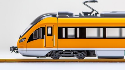 Modern electric locomotive, sleek design, front-side view, pure white background, studio lighting, high resolution