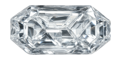 Colorless topaz with internal cleavage planes creating reflective surfaces