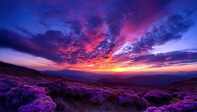 violet hues dominate the sky during a spectacular sunset