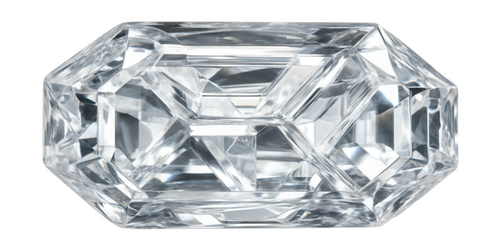 Colorless topaz with internal cleavage planes creating reflective surfaces