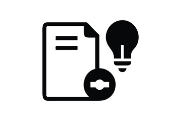 Conceptual illustration of a document with a lightbulb and a keyhole symbolizing innovation ideas solutions and unlocking potential