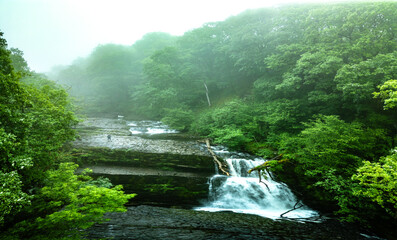 Long exposure Four Waterfalls walk, Waterfall Country, Brecon Beacons South Wales, United Kingdom
