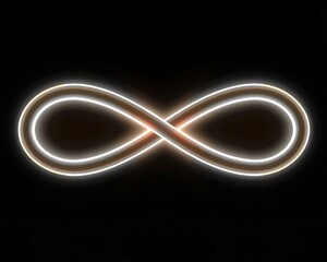 Glowing Neon Infinity Symbol on Black Background