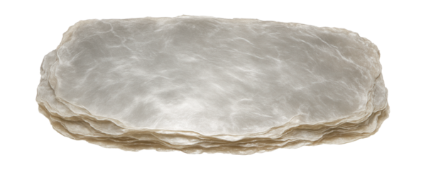 Muscovite mica sheet with a silvery sheen and thin, flexible layers