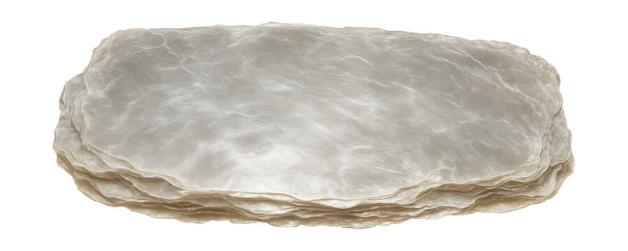 Muscovite mica sheet with a silvery sheen and thin, flexible layers