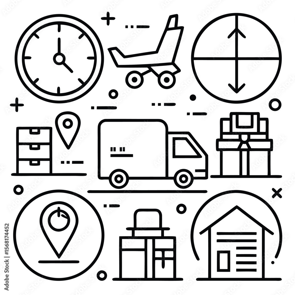 Aufkleber set of business web vector icons symbolizing service and network technology