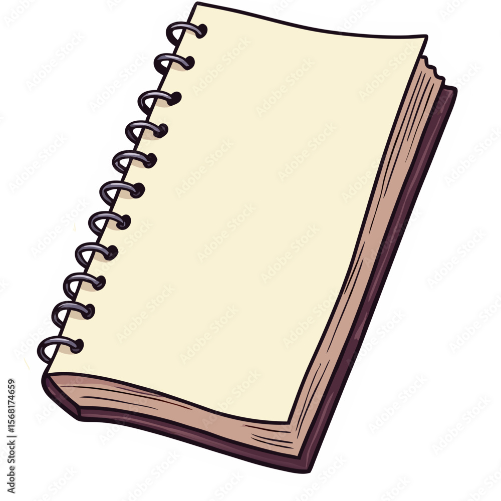 Poster angled sketchbook with spiral binding and blank pages.